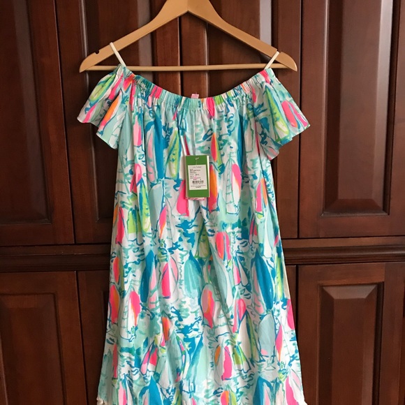 NWT Lilly Pulitzer Marble off the shoulder dress - Picture 4 of 7